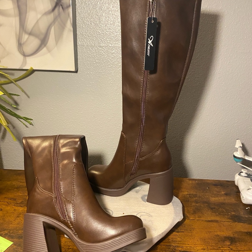 Athleta Chocolate Heeled Boots